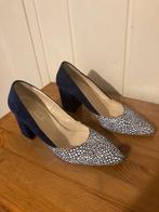 Blauw witte suede leren pumps met glitters van Lilian, mt 39, Pumps, Lilian, Zo goed als nieuw, Verzenden