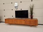 Vintage lang dressoir/TVmeubel met twee schuifdeuren, 240cm, Ophalen, Overige materialen, ., 200 cm of meer