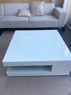 Witte salontafel met glasplaten 100x100x34, Huis en Inrichting, Tafels | Salontafels, Ophalen, Zo goed als nieuw, Rechthoekig