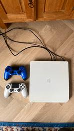 Playstation 4 Slim Wit 500GB + 2 controllers, Spelcomputers en Games, Ophalen, Met 2 controllers, Slim, 500 GB