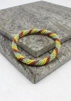 Glaskralen armband - mintgroen, geel en rood - RB225, Overige materialen, Overige kleuren, Verzenden, Nieuw