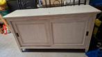 Dressoir massief hout, whitewash, 2 schuifdeuren + legplank, Huis en Inrichting, Kasten | Dressoirs, Ophalen, Landelijk, 200 cm of meer