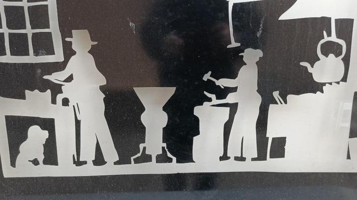 Plexiglasplaat smid met hond – uitgesneden silhouet 100x72, Huis en Inrichting, Woonaccessoires | Wanddecoraties, Gebruikt, Ophalen