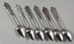 6 Biedermeier Hanekam theelepels antiek 835 zilver, Antiek en Kunst, Ophalen of Verzenden, Zilver