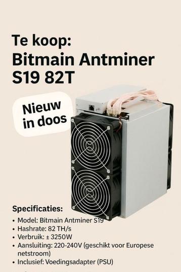 Bitmain Antminer S19 82T – Nieuw in doos Bitcoin miner  beschikbaar voor biedingen