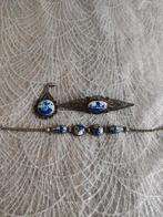 Mooie oude zilveren armband, broche en hanger, Delfts Blauw, Sieraden, Tassen en Uiterlijk, Antieke sieraden, Verzenden, Zilver