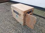 Houten Honden transport bench kennel 65x50x42