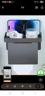 Toiletrolhouder met telefoonplankje, Ophalen of Verzenden, Nieuw, Zwart, Overige typen