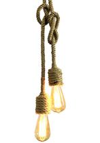Portia Hanglamp - 2 fittingen - Zwart, Touw - Industrieël, Niet ingevuld, Niet ingevuld, Nieuw, Ophalen of Verzenden