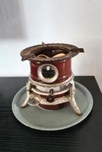 Original Georg Haller oliestel compleet met onderbord lont, Ophalen of Verzenden