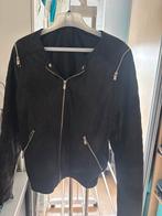 Zwart suède bikerjack dames s, Ophalen of Verzenden, Zo goed als nieuw, Maat 38/40 (M), Zwart