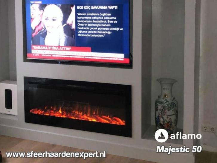 Aflamo Majestic sfeerhaard met warmte - 128cm, Huis en Inrichting, Haarden, Nieuw, Elektrische haard, Ophalen