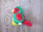 Zacht pluche vogel knuffel in rood-groen-geel kunststof ogen, Ophalen of Verzenden, Zo goed als nieuw, Eend