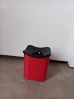 Rood Mepal tafel afvalbakje, 12x12cm, 13,5cm hoog, Ophalen of Verzenden