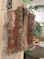 Vintage Afghaanse waistcoat M bohemian gilet embroidery, Kleding | Dames, Bodywarmers, Beige, Maat 38/40 (M), Ophalen of Verzenden