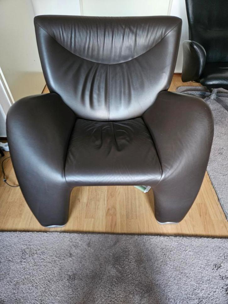 LEOLUX ECHNATON DARK BROWN!!, Huis en Inrichting, Fauteuils, Gebruikt, 75 tot 100 cm, Ophalen