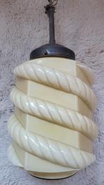 Art deco lamp, plafond, licht geel, mooi cilindervormig, Antiek en Kunst, Ophalen of Verzenden