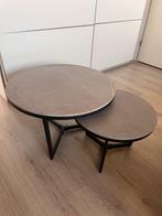 Twee marmeren ronde bijzettafels (set), Huis en Inrichting, Tafels | Bijzettafels, Minder dan 55 cm, Rond, Zo goed als nieuw, Ophalen