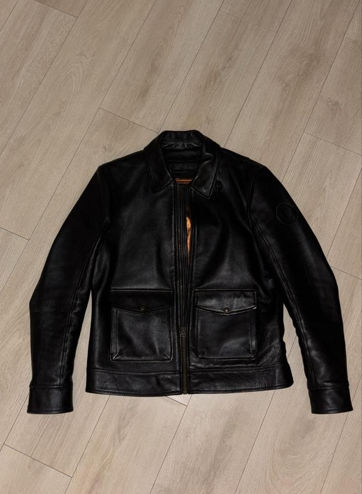 Leren motorjas Engineer – maat L – bijna nieuw, Kleding | Heren, Jassen | Winter, Zo goed als nieuw, Zwart, Ophalen