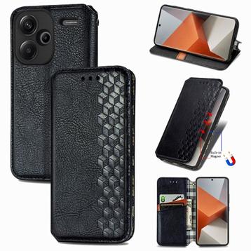 Redmi Note 13 Pro+ 5G Luxe PU Lederen Wallet Case Set _Zwart