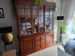 Kersenhouten vitrinekast met glas schade, Ophalen, Gebruikt, 100 tot 150 cm, 150 tot 200 cm