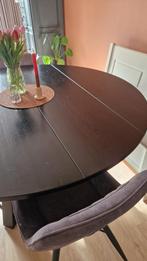 Ronde eettafel van WOOOD, diameter 150cm, met 6 stoelen, 100 tot 150 cm, Rond, Ophalen of Verzenden, Zo goed als nieuw