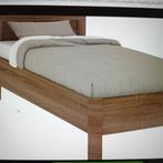 Bed en schotelbodem kleur bed truffel eiken, Huis en Inrichting, Ophalen, Verstelbaar, Eenpersoons, Zo goed als nieuw