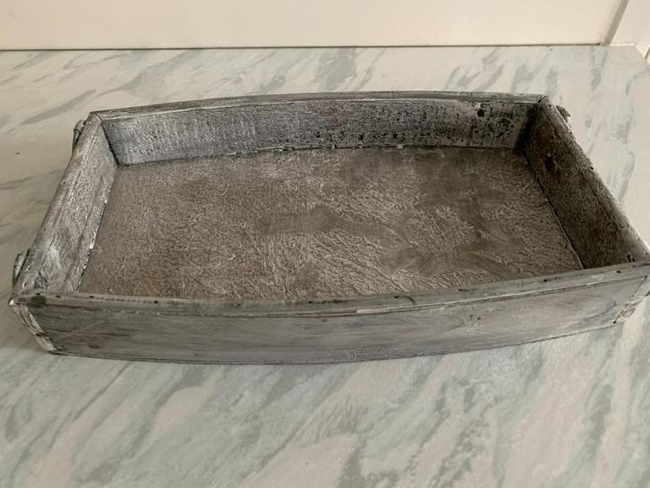 Houten dienblad tray Grijs handgreepjes Decoratief, Huis en Inrichting, Woonaccessoires | Dienbladen, Zo goed als nieuw, Hout