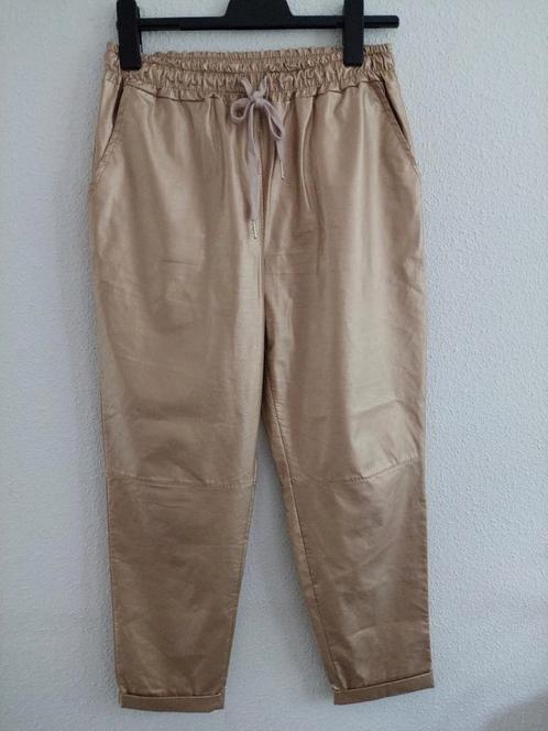 Broek lang96cm G.Ricceri  L  goudkleur 50%viscose 3xGedragen, Kleding | Dames, Broeken en Pantalons, Zo goed als nieuw, Maat 42/44 (L)