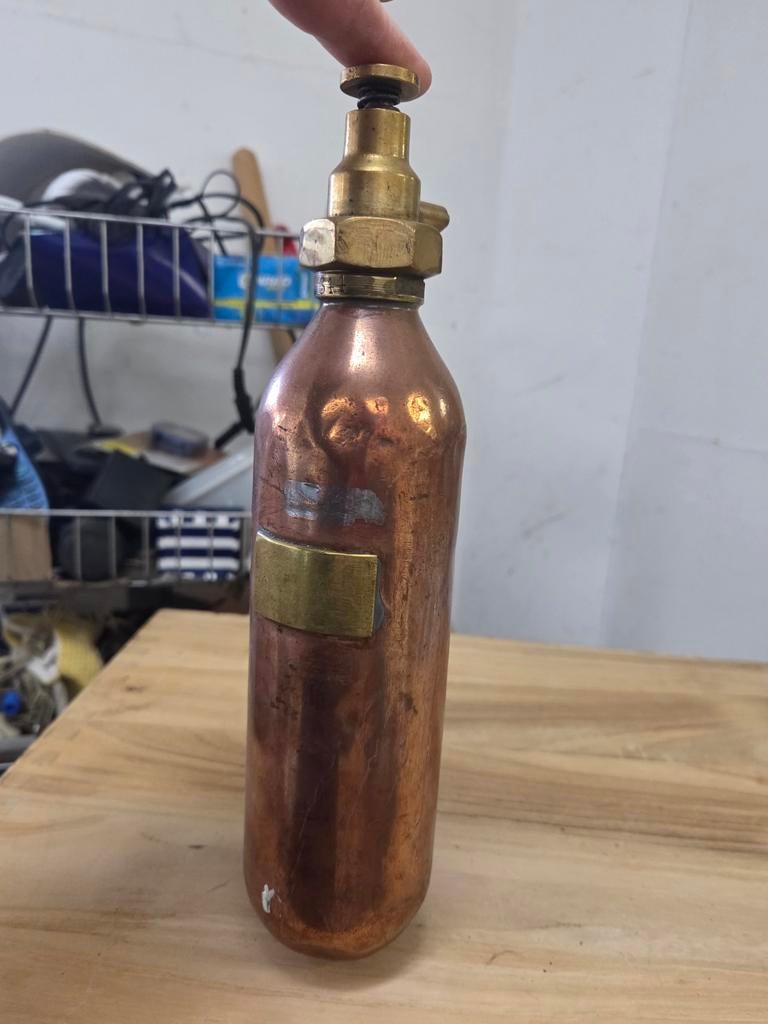 Vintage Koperen Fles met Kraan, Ophalen of Verzenden