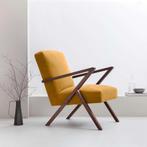 Deens design stoel Sternzeit Retro Fauteuil okergeel, Huis en Inrichting, Fauteuils, Ophalen, Hout, Gebruikt, 75 tot 100 cm