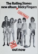 Rolling Stones - Sticky Fingers originele 1971 promo poster, Verzamelen, Ophalen, Zo goed als nieuw, Rechthoekig Staand, Muziek