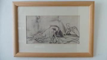 Een schets van pablo picassos, beroemde schilderij Guernica  beschikbaar voor biedingen
