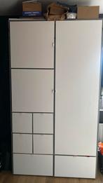 Kast IKEA grijs/ wit visthus, 150 tot 200 cm, Kast met super veel opbergruimte!, Ophalen of Verzenden, 75 cm of meer
