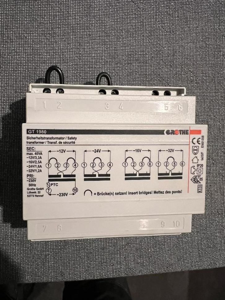 Zware Beltransformator Grothe GT1980, Doe-het-zelf en Verbouw, Elektra en Kabels, Zo goed als nieuw, Overige typen, Ophalen of Verzenden