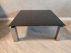 Rvs salontafel met glasplaat 90 x 90cm, Huis en Inrichting, Tafels | Salontafels, Ophalen, 50 tot 100 cm, Vierkant, 50 tot 100 cm