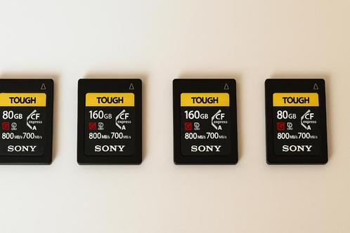 Sony TOUGH CFexpress Type A geheugenkaarten – 80GB & 160GB, Audio, Tv en Foto, Fotografie | Geheugenkaarten, Zo goed als nieuw