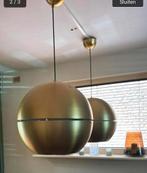 2 x Art Deco hanglampen bol goud Slice, Ophalen, Zo goed als nieuw