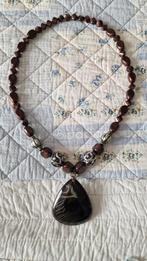 Halsketting bruin, Ophalen of Verzenden, Zo goed als nieuw, Bruin, Kunststof