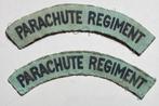 Britse Airborne Division schoudertitels “PARACHUTE REGIMENT”, Ophalen of Verzenden, Landmacht, Engeland, Embleem of Badge