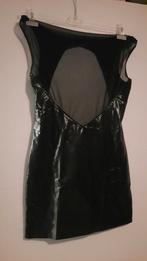 Wetlook jurkje met gaas, Maat 38/40 (M), Verzenden, Zwart, Cocktailjurk
