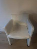 Originele witte W. Schillig lederen fauteuils, Huis en Inrichting, Fauteuils, Leer, Ophalen of Verzenden, Zo goed als nieuw