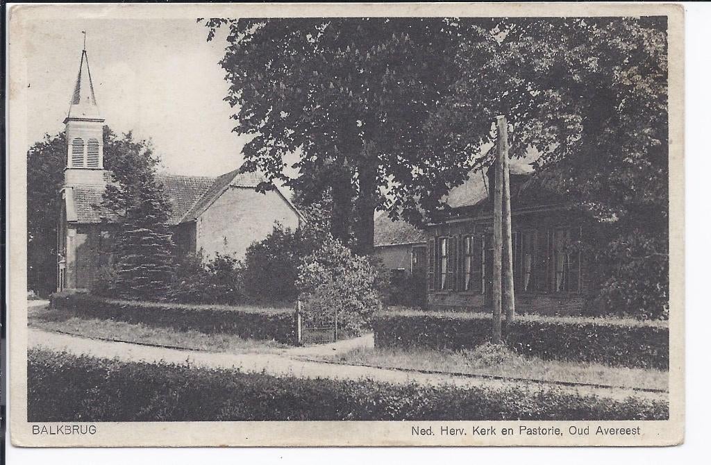 OUD AVEREEST (BALKBRUG) - Ned Herv Kerk en Pastorie, Verzenden, Overijssel