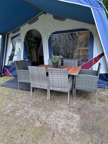 Tuinsets Antraciet Rattan 4 persoons met tafel - Nette staat beschikbaar voor biedingen