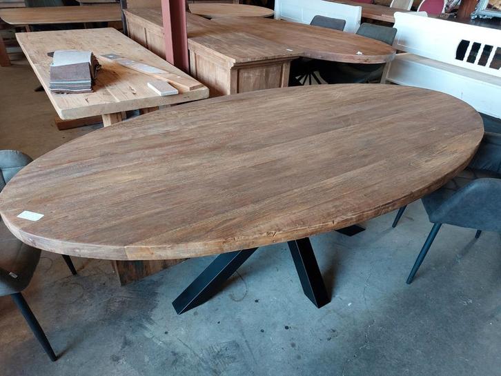 Ovale tafel tafels op maat,Kiezelvorm platovaal Deens ovaal., Huis en Inrichting, Tafels | Eettafels, Nieuw, 200 cm of meer, Vijf personen of meer