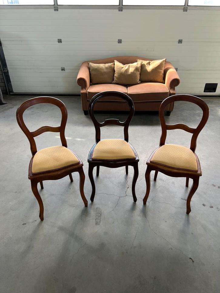 Antieke eetkamerstoelen Biedermeier stijl set van 3, Antiek en Kunst, Antiek | Meubels | Stoelen en Banken, Ophalen of Verzenden
