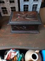 Vintage houten kistje sieradenkistje met slot en sleutel, Ophalen