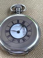 Engels zilveren halfhunter zakhorloge, Verzenden, Zilver, Overige merken