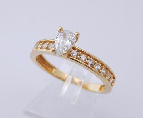14 karaat Gouden Alliance Ring Zirconia  M17.75, Sieraden, Tassen en Uiterlijk, Ringen, Nieuw, Dame, 17 tot 18, Goud, Goud, Ophalen of Verzenden