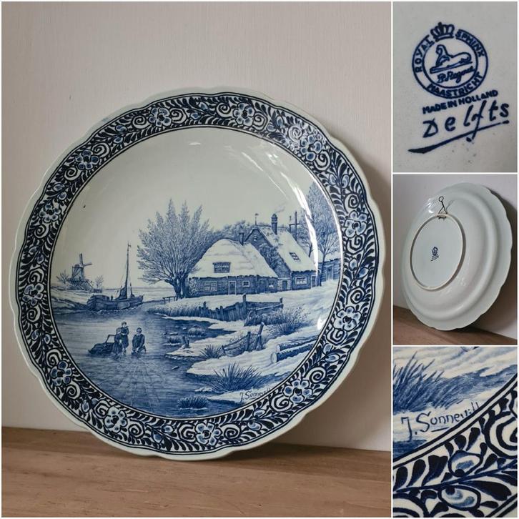 Royal sphinx Maastricht Delfts aardewerk, bord, wandbord, Antiek en Kunst, Antiek | Wandborden en Tegels, Ophalen of Verzenden